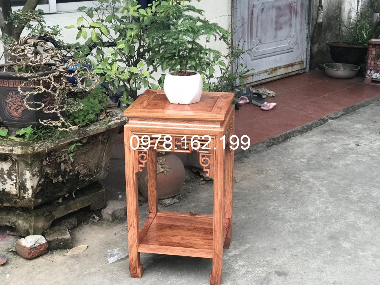 Đôn vuông gỗ gõ đỏ MS60