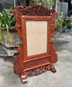 Khung ảnh tứ linh gỗ hương