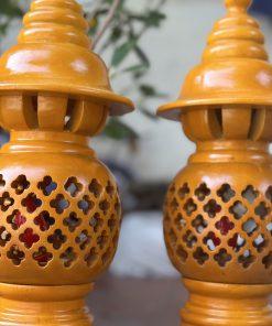 Đèn thờ quả dứa gỗ xà cừ MSV41