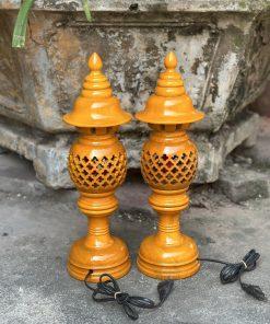 Đèn thờ quả dứa gỗ xà cừ MSV41