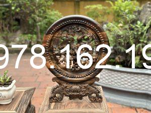 Tranh đĩa tứ linh gỗ mun