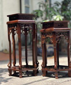 Đôn lục giác màu gỗ óc chó MS60 Đôn lục giác màu gỗ óc chó MS60