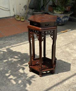 Đôn lục giác màu gỗ óc chó MS60