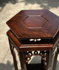 Đôn lục giác màu gỗ óc chó MS60