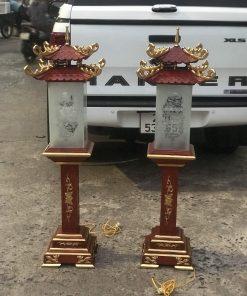 Cặp đèn thờ gỗ mặt kính cao cấp MS120