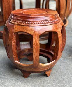 Bộ bàn ghế đôn trống gỗ hương cao cấp