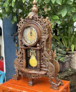 Đồng hồ để bàn gỗ mun