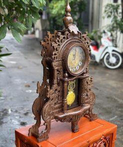 Đồng hồ để bàn gỗ mun