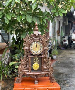 Đồng hồ để bàn gỗ mun