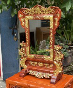 Khung ảnh thờ hoa mai dát vàng cao cấp