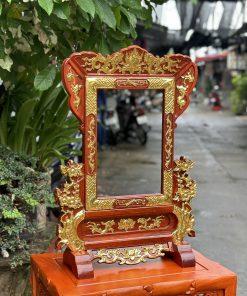 Khung ảnh thờ hoa mai dát vàng cao cấp
