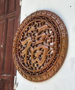 Tranh thờ chữ phúc màu gỗ óc