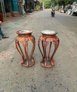 Đôn sen mặt đá gỗ cẩm MS70