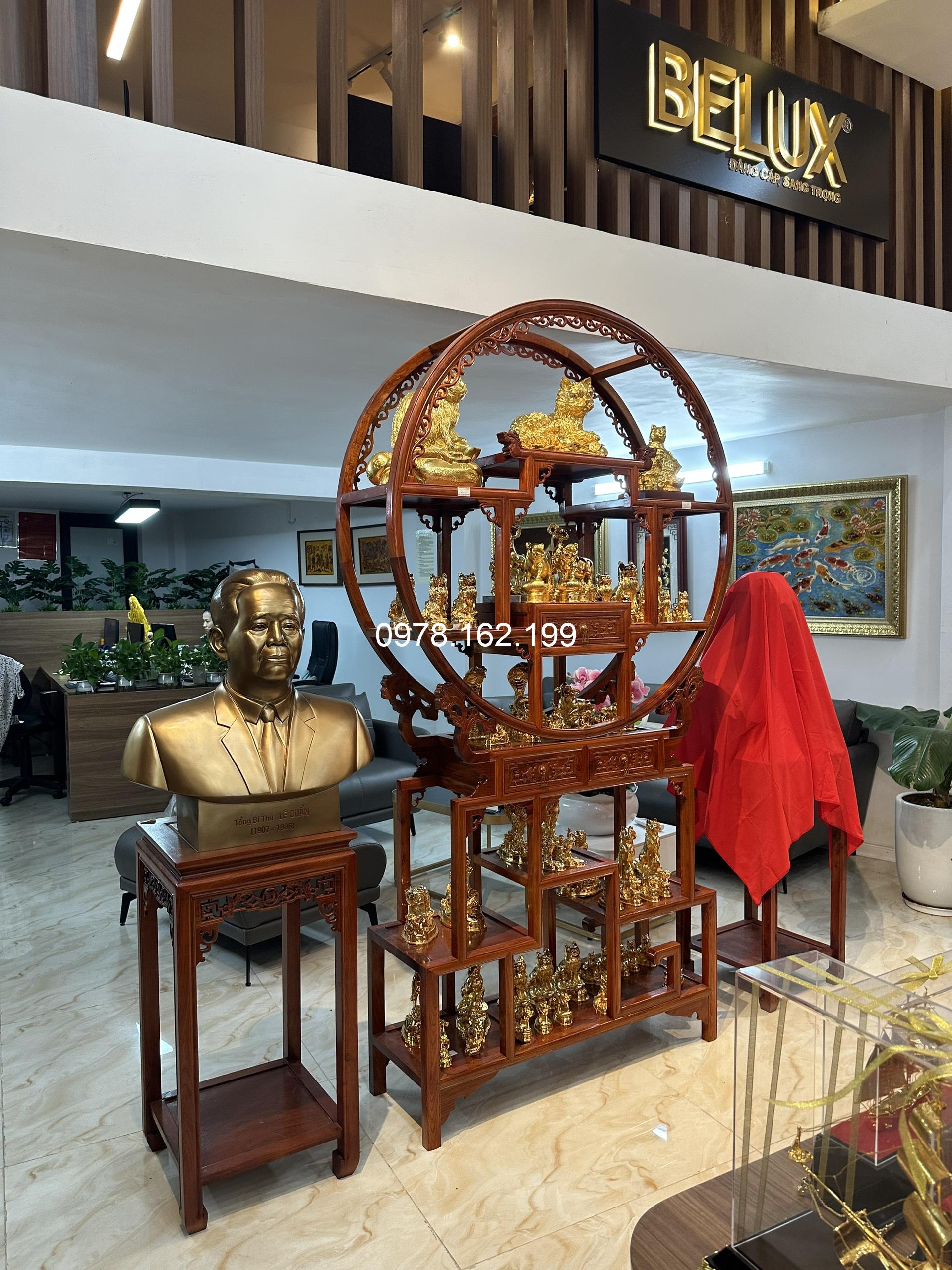 Tủ bày đồ gỗ hương cao cấp, tủ Dôremon