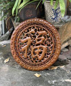 Tranh chữ phúc màu gỗ óc