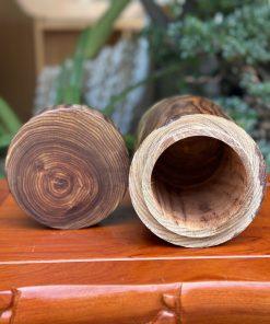 Hộp đựng trà gỗ trắc dây nguyên khối