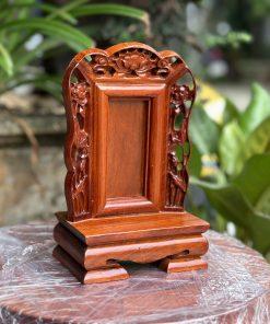 Bài vị thờ gia tiên chạm sen mini (hàng đặt)