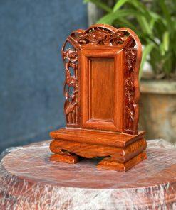 Bài vị thờ gia tiên chạm sen mini (hàng đặt)