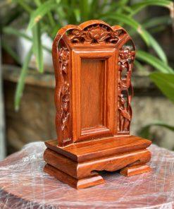 Bài vị thờ gia tiên chạm sen mini (hàng đặt)