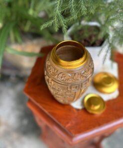 Hộp đựng trà tứ quý gỗ bách xanh