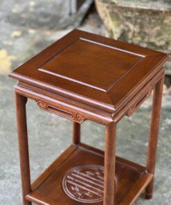 Đôn vuông chân tròn màu gỗ óc chó MS6