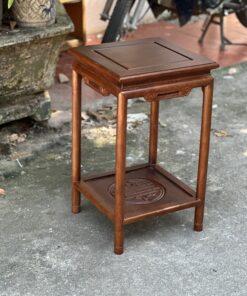 Đôn vuông chân tròn màu gỗ óc chó MS6