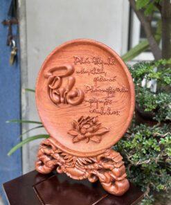 Tranh đĩa chữ Phúc gỗ hương