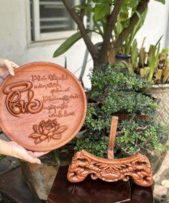 Tranh đĩa chữ Phúc gỗ hương