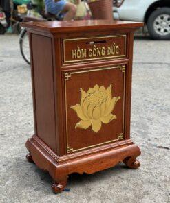 Hòm công đức gỗ hương dát vàng