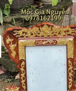 Khung ảnh thờ hoa mai gỗ hương