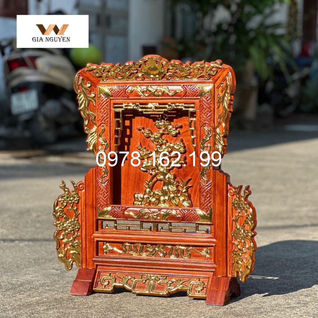 Giá gương thờ gỗ hương dát vàng MS61