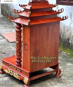 Bàn thờ 3 mái đục bài vị dát vàng CT61X69