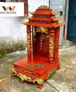 Bàn thờ 3 mái đục bài vị dát vàng CT61X69