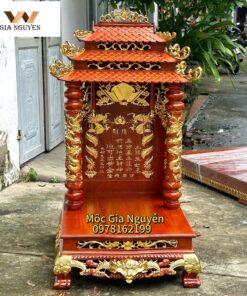 Bàn thờ 3 mái đục bài vị dát vàng CT61X69