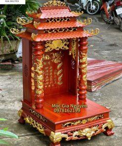 Bàn thờ 3 mái đục bài vị dát vàng CT61X69