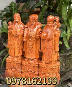 Tượng tam đa gỗ hương phun trần MS60