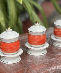 Bộ đồ thờ sứ đỏ MD18