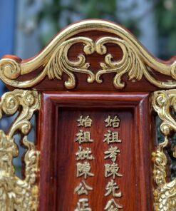 Bài vị song long đục chữ dát vàng