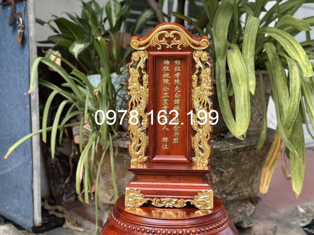 Bài vị thờ đục chữ dát vàng 58