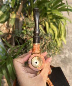 Tẩu gỗ sưa đế bằng cán sừng