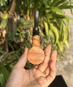 Tẩu gỗ sưa đế bằng cán sừng