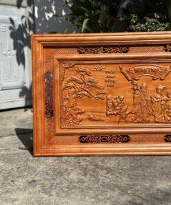 Tranh mừng thọ gỗ hương 67x127cm