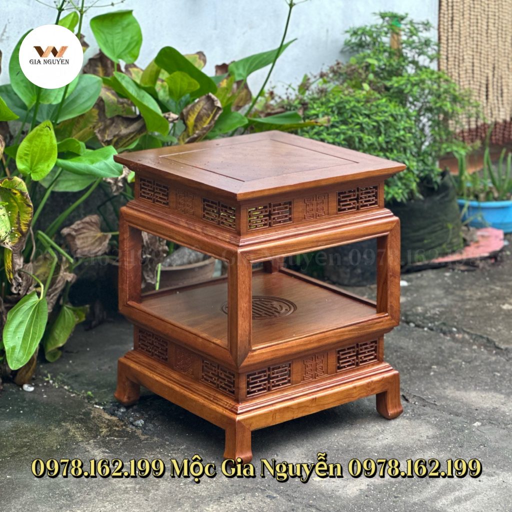 Đôn đèn gỗ hương 50x60cm