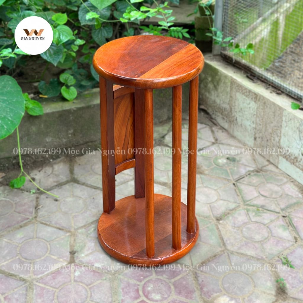 Đôn tròn kê bình rượu gỗ hương DKBR6