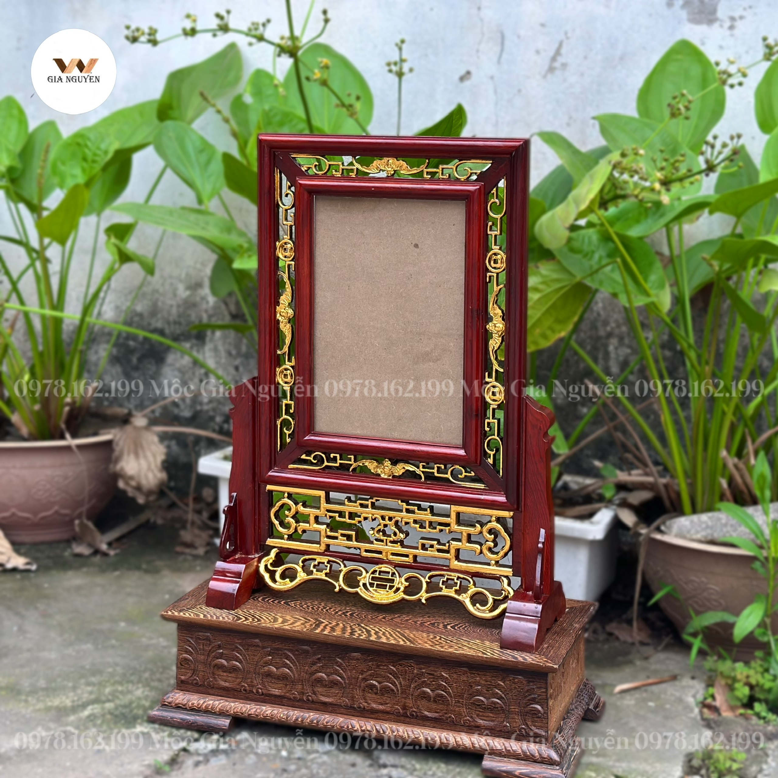 Khung ảnh thờ dơi tiền dát vàng