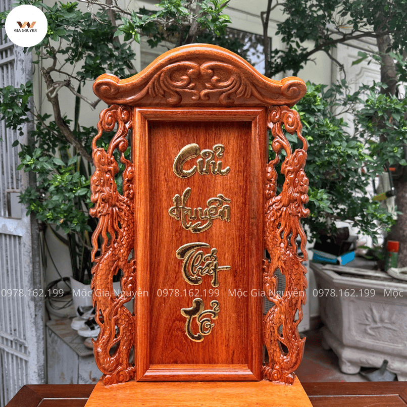 Bài Vị Cửu Huyền Thất Tổ Song Long Gỗ Hương 58 Cm BV92