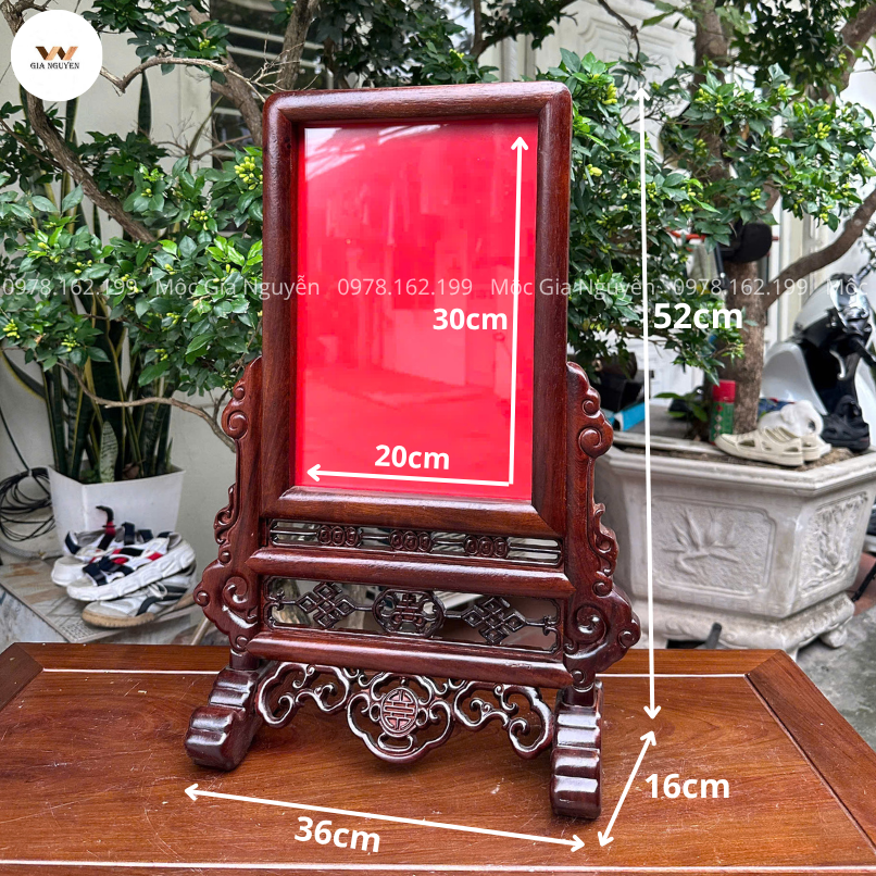 Khung Ảnh Thờ Chữ Thọ Gỗ Gụ 20x30 Cm KT06