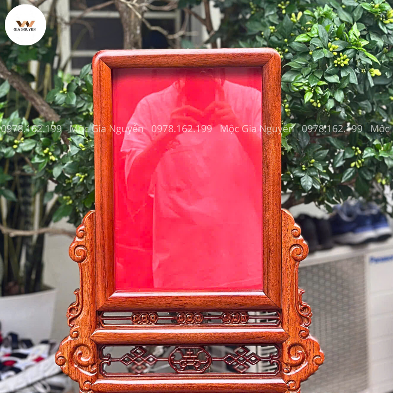 Khung Ảnh Thờ Chữ Thọ Gỗ Gụ 20x30 Cm KT05