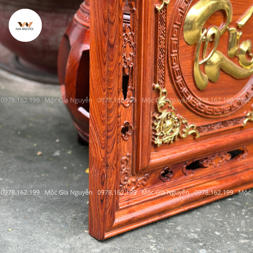 Tranh Chữ Phúc Gỗ Hương Dát Vàng 60 cm TC06