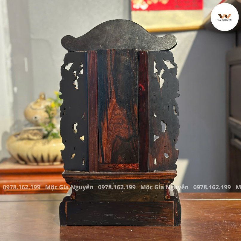 Bài Vị Gắn Ảnh Song Long Gỗ Trắc 41Cm BV98